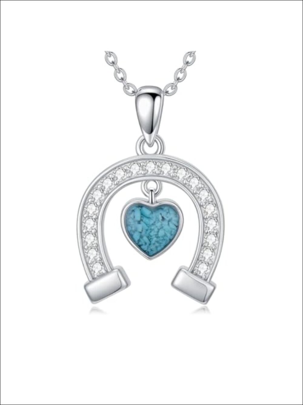 925 Sterling Silver Turquoise Cowboy Pendant Necklace Western Country Jewelry